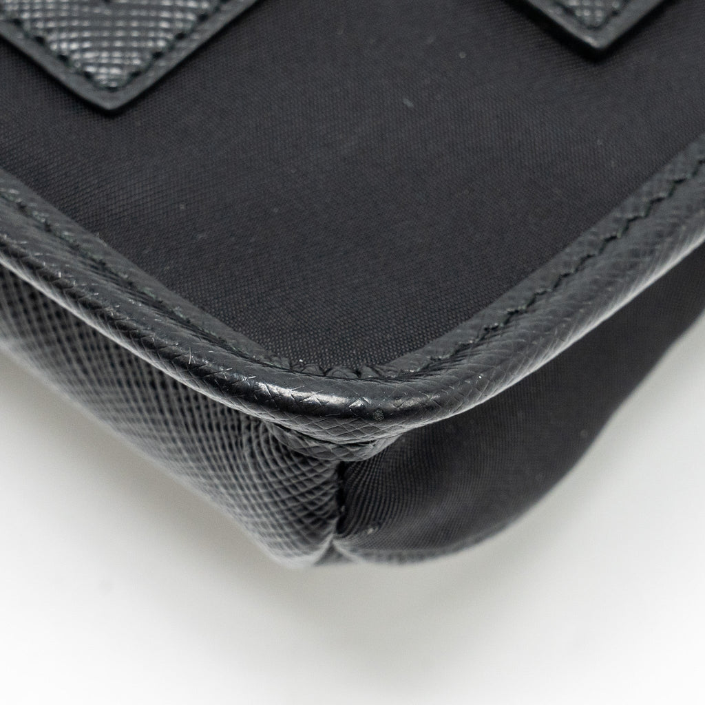 PRADA SMARTPHONE CASE RE-NYLON AND SAFFIANO LEATHER BLACK SHW