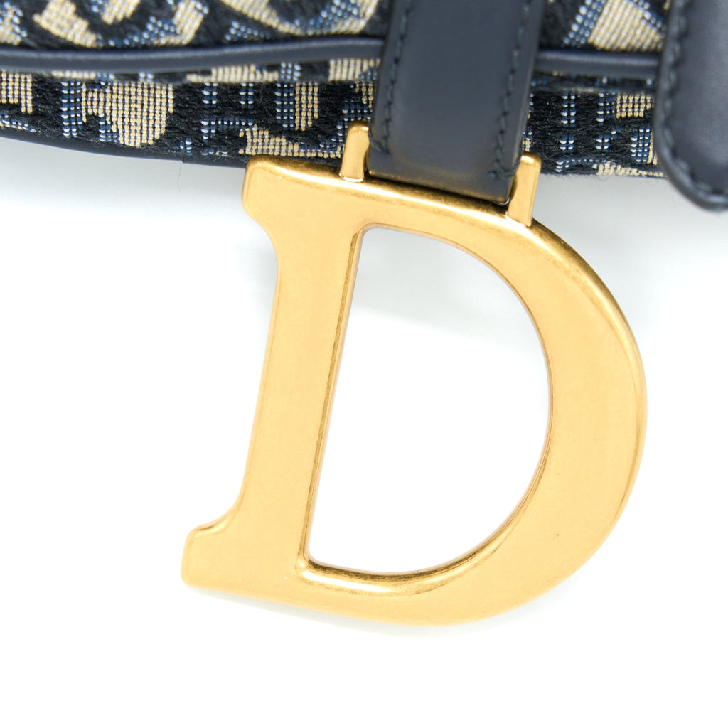 DIOR MEDIUM DIOR SADDLE BAG BLUE DIOR OBLIQUE JACQUARD GHW