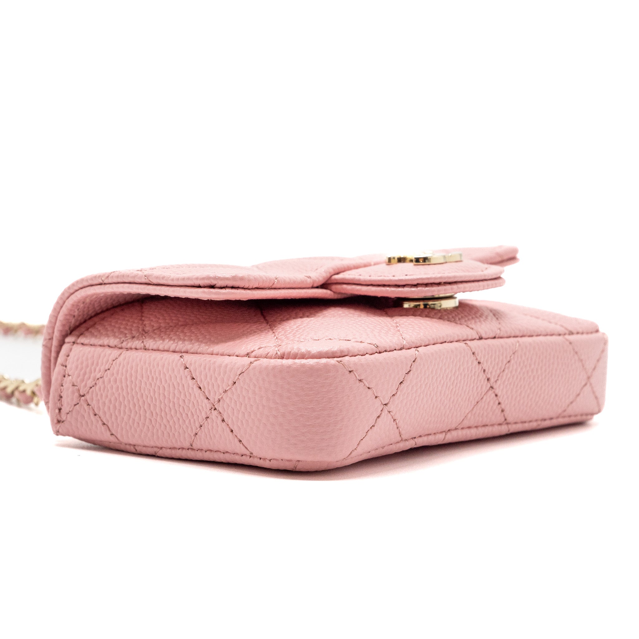 CHANEL MINI FLAP BELT BAG CAVIAR PINK LGHW