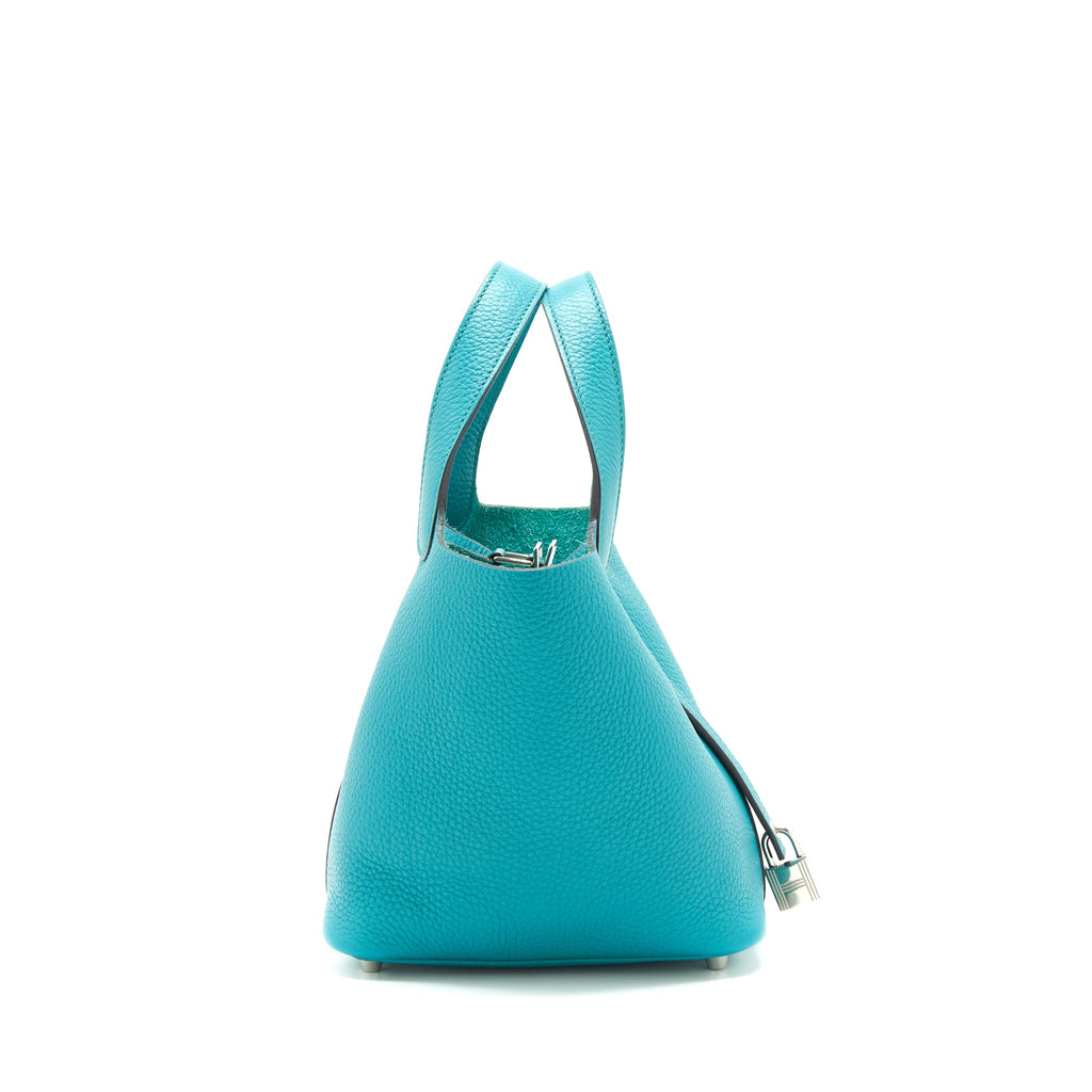 HERMES PICOTIN 18 LOCK BAG 7F BLUE PAON SHW