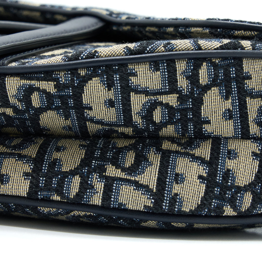 DIOR MEDIUM DIOR SADDLE BAG BLUE DIOR OBLIQUE JACQUARD GHW
