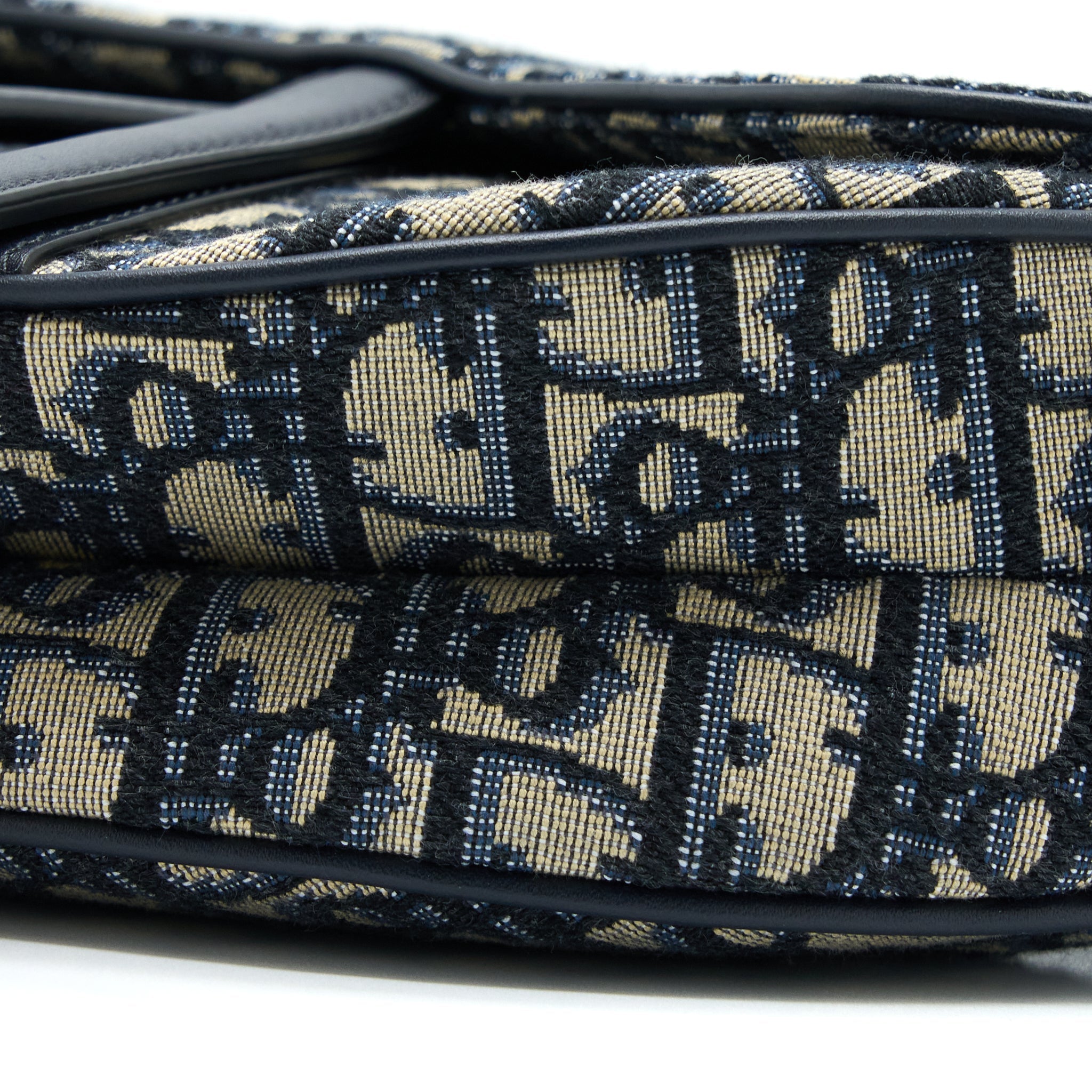 DIOR MEDIUM DIOR SADDLE BAG BLUE DIOR OBLIQUE JACQUARD GHW