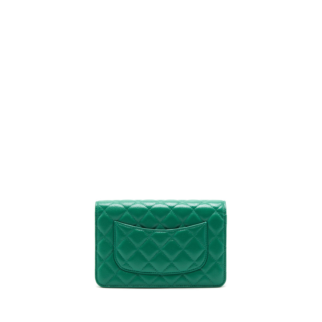 CHANEL CLASSIC WALLET ON CHAIN CAVIAR GREEN SHW