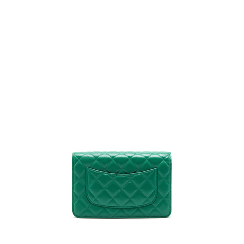 CHANEL CLASSIC WALLET ON CHAIN CAVIAR GREEN SHW