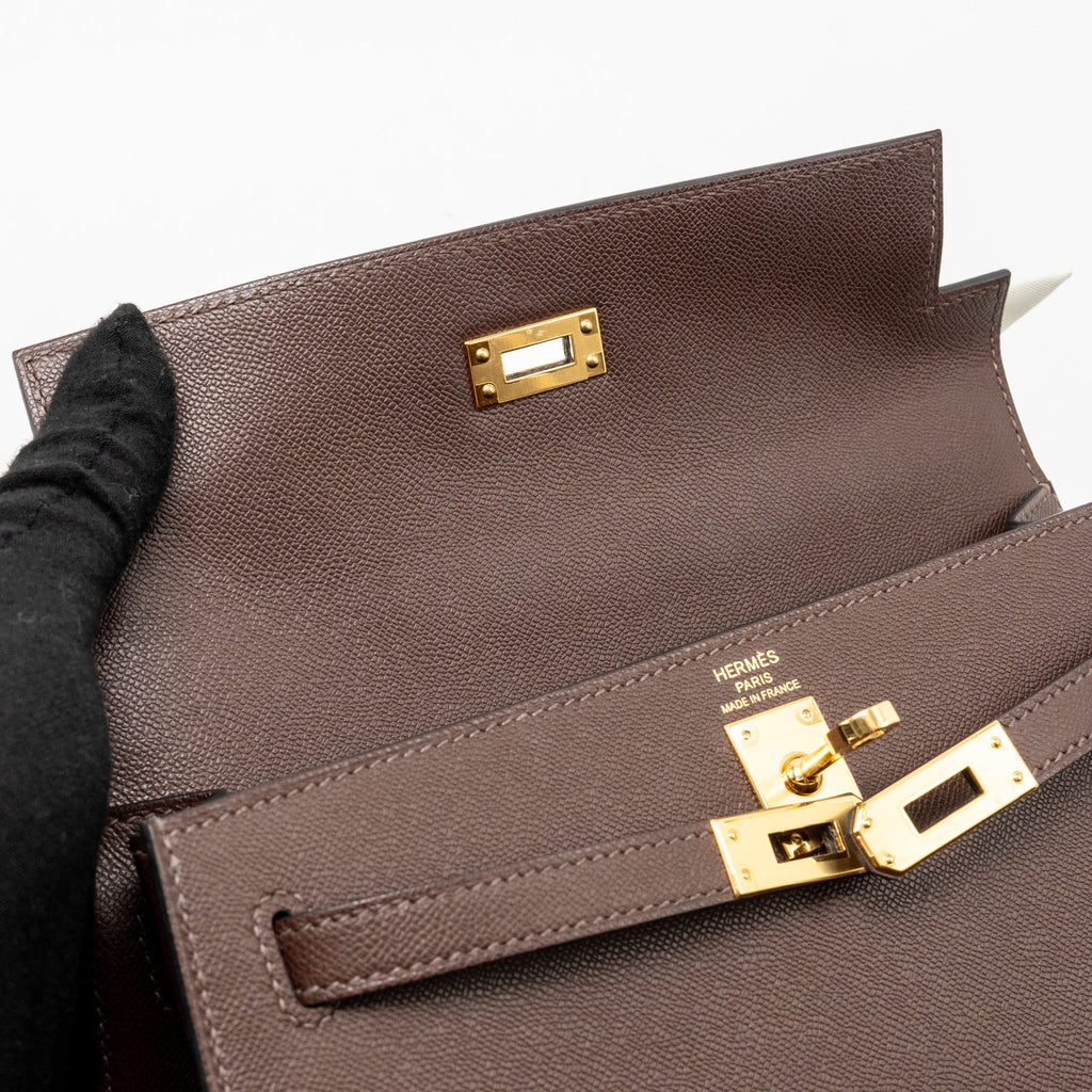 HERMES KELLY 25 MADAME MOKA GHW