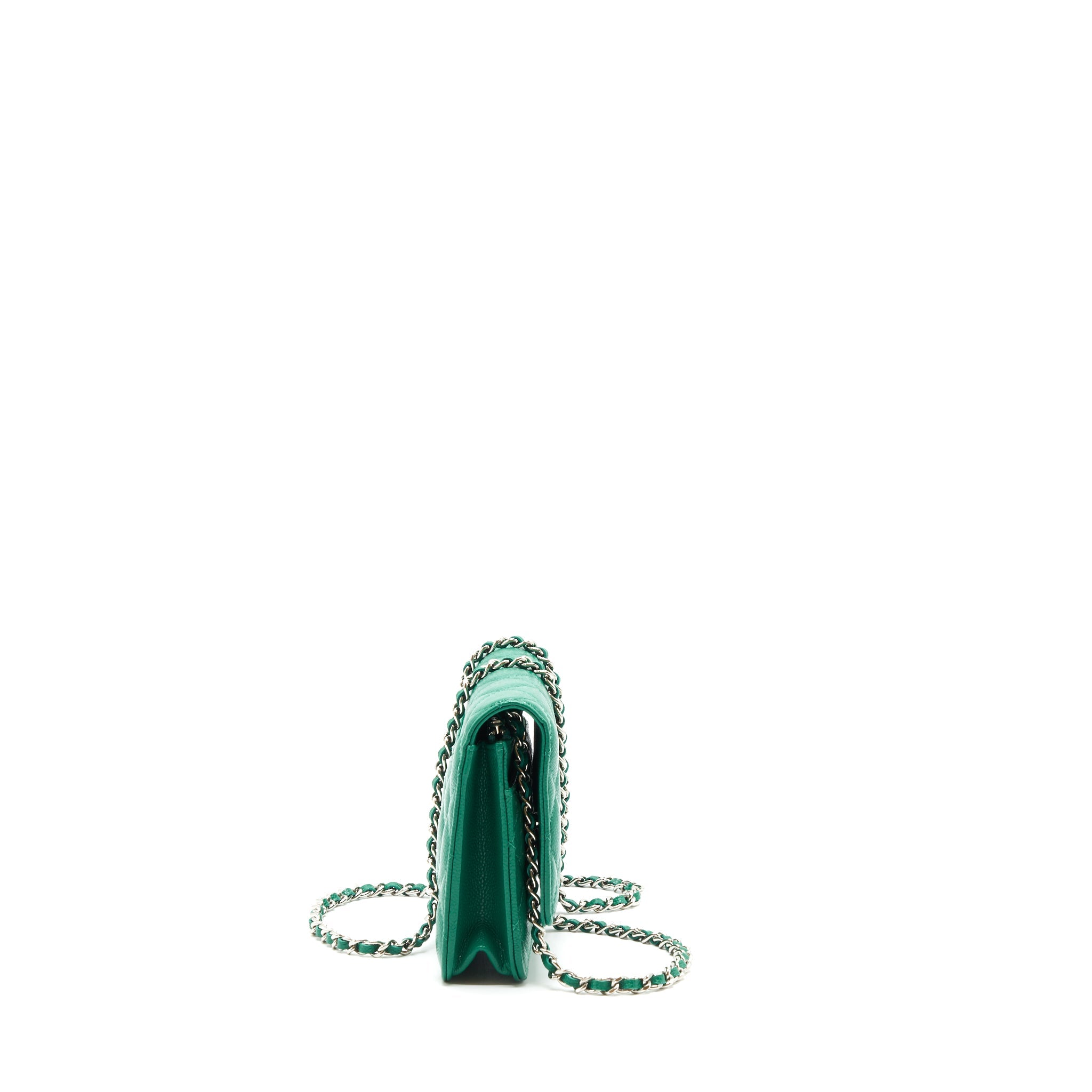CHANEL CLASSIC WALLET ON CHAIN CAVIAR GREEN SHW