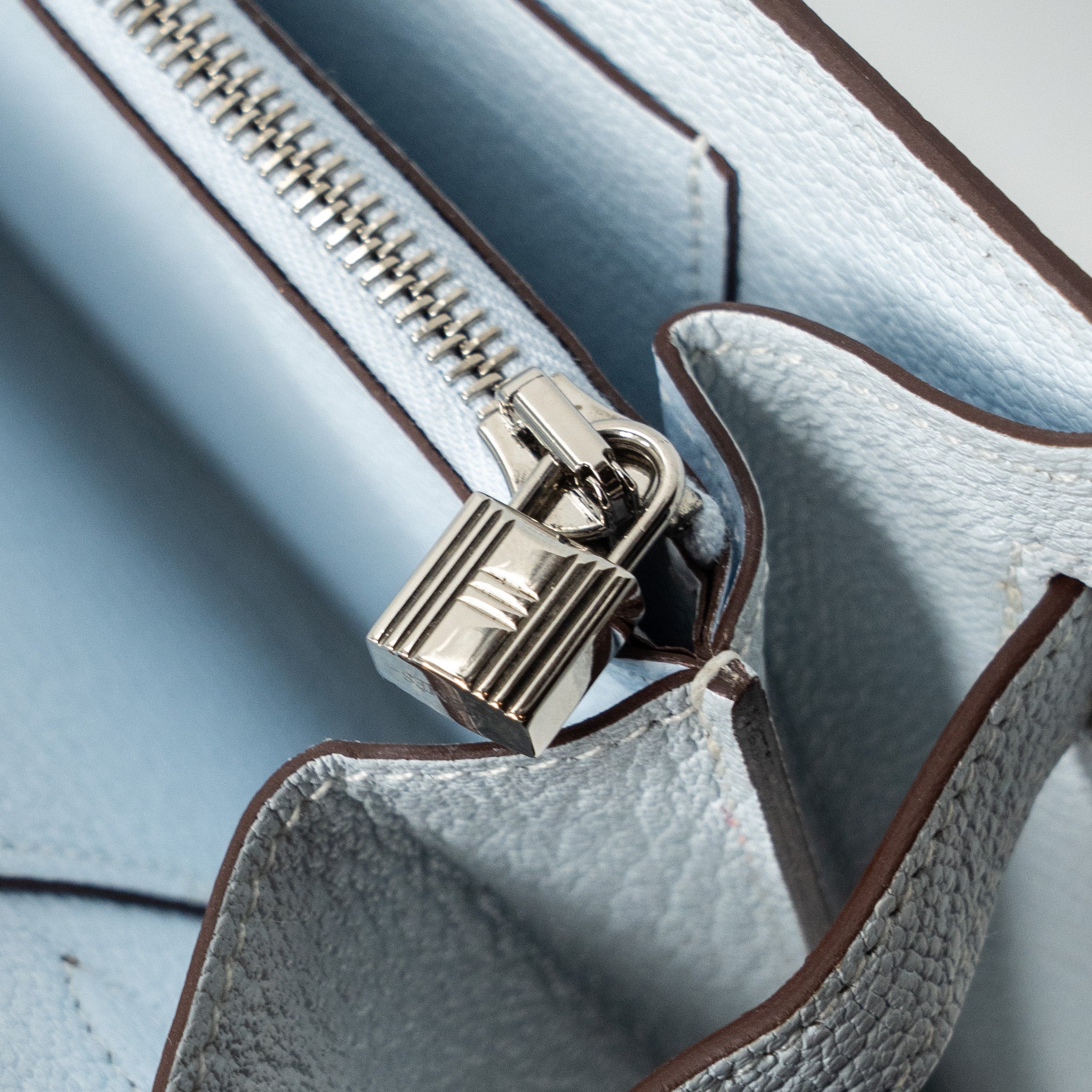 HERMES CLASSIC KELLY TO GO CHÈVRE MYSORE BLUE BRUME SHW
