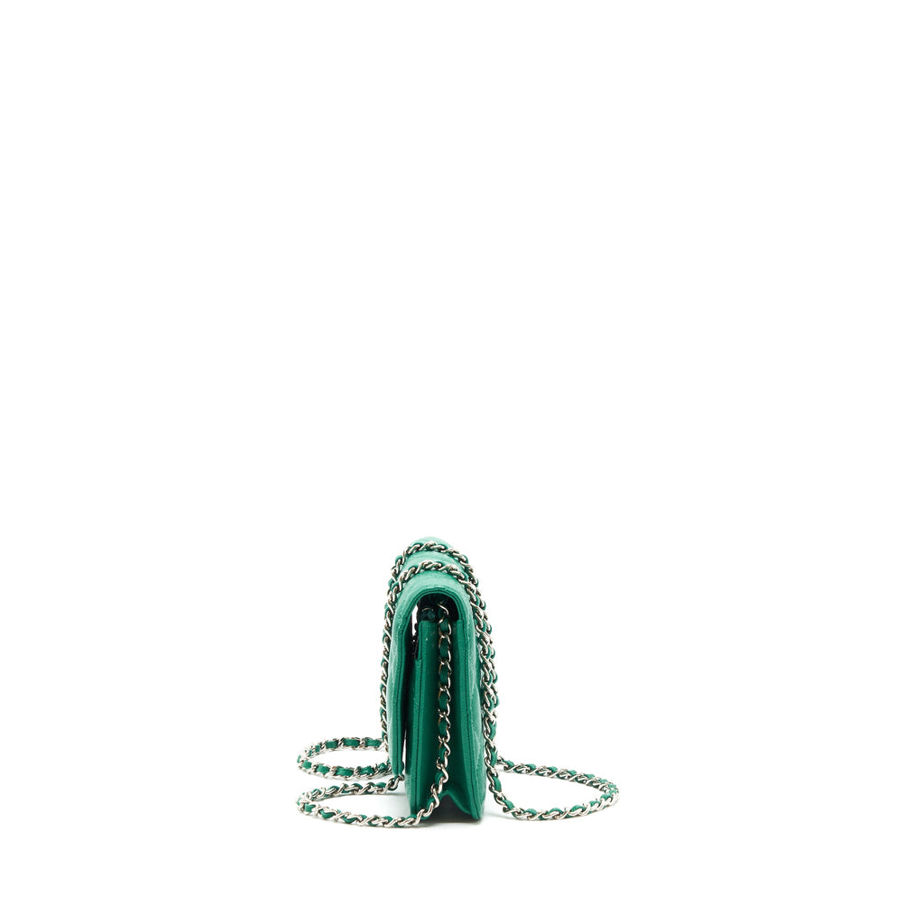 CHANEL CLASSIC WALLET ON CHAIN CAVIAR GREEN SHW
