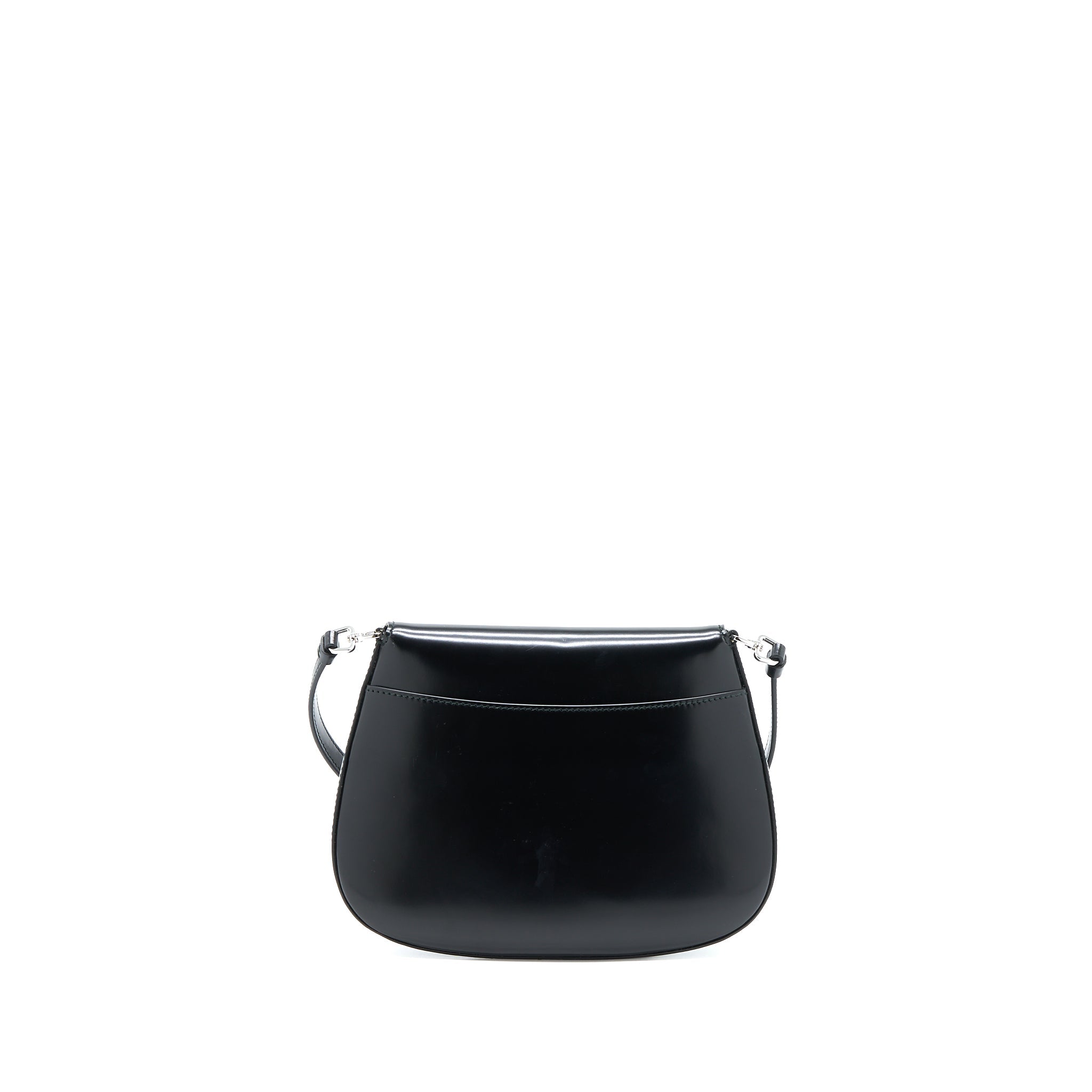 PRADA CLEO SHOULDER BAG BRUSHED LEATHER BLACK SHW
