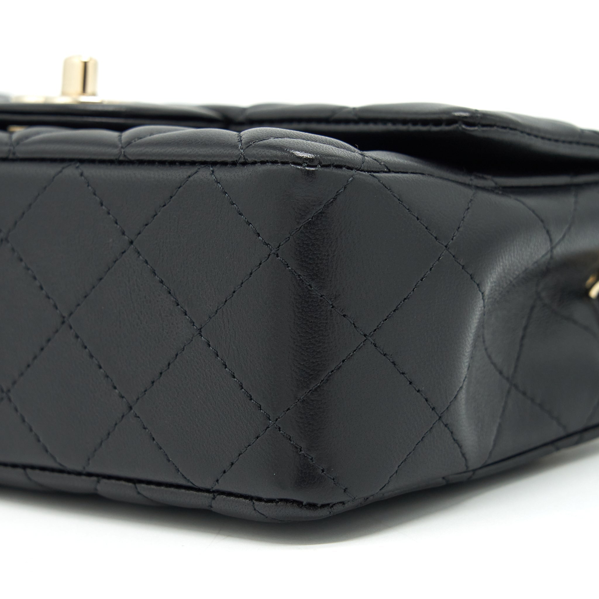 CHANEL MINI RECTANGULAR FLAP BAG LAMBSKIN BLACK LGHW