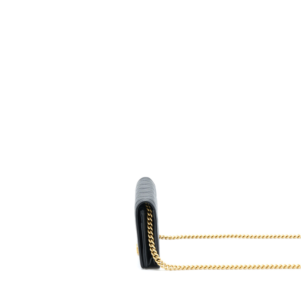 CHANEL BOY WALLET ON CHAIN CAVIAR BLACK GHW