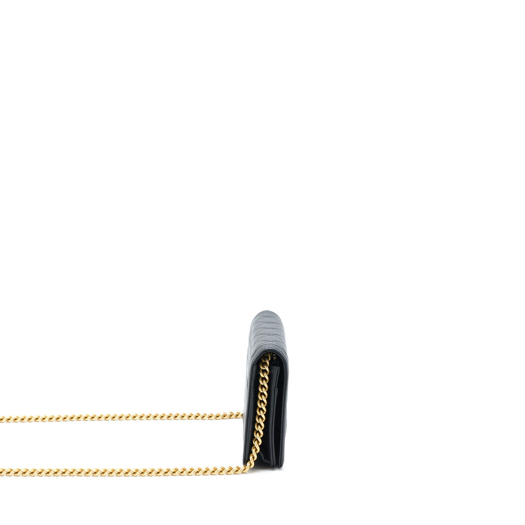 CHANEL BOY WALLET ON CHAIN CAVIAR BLACK GHW (MICROCHIP)