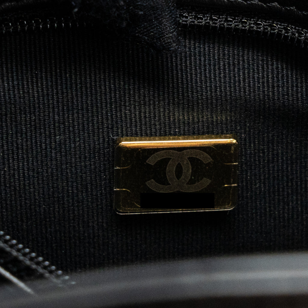 CHANEL 23K MINI SHOPPING TOTE CALFSKIN BLACK BRUSHED GHW(MICROCHIP)