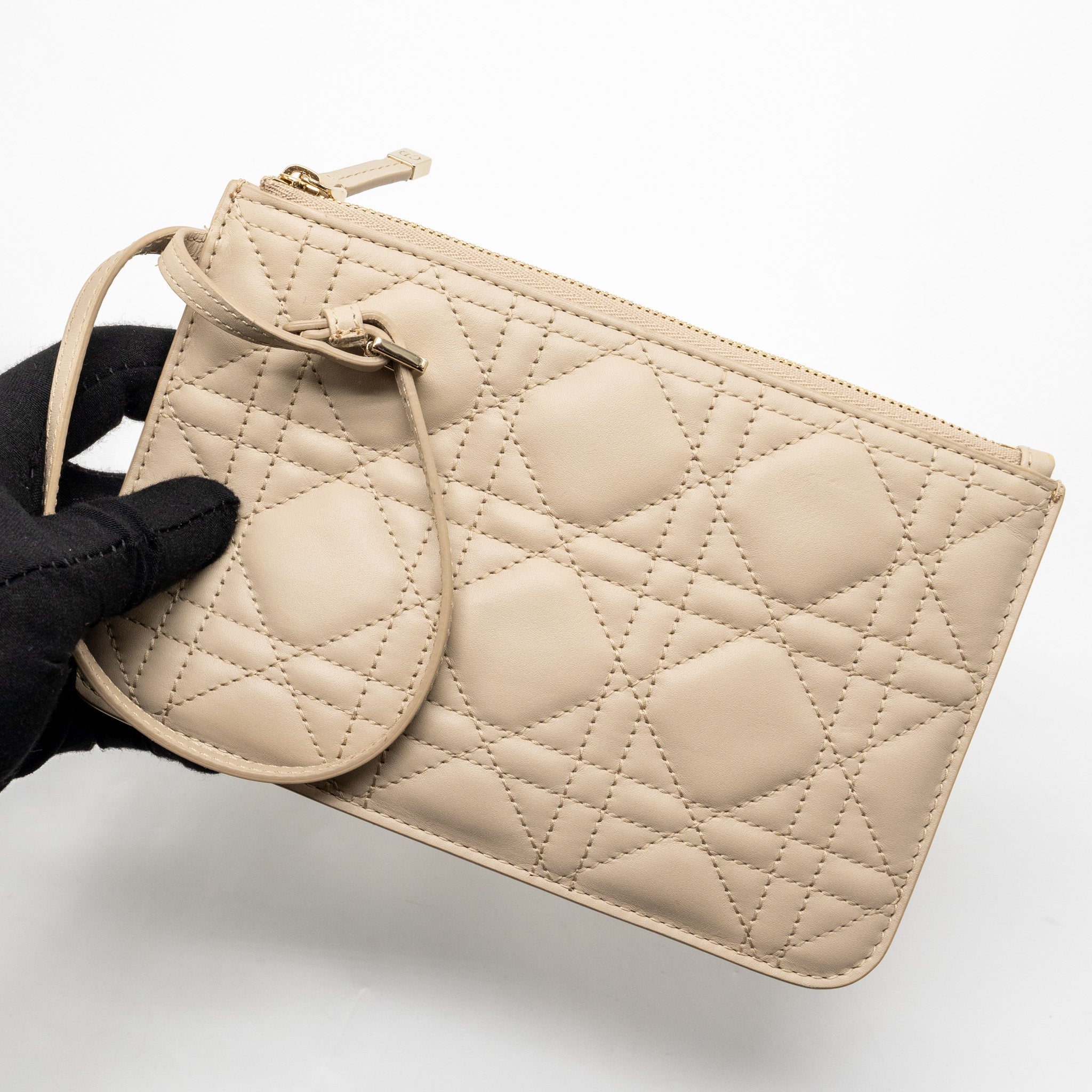 DIOR MEDIUM DIOR TOUJOURS TOTE BAG CALFSKIN POWDER BEIGE LGHW
