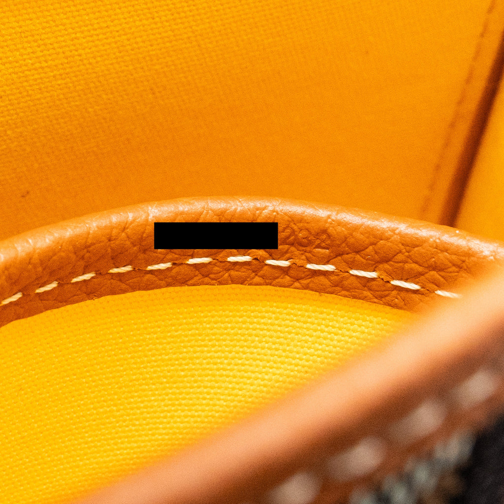 GOYARD BELVEDERE PM MESSENGER BAG GOYARDLINE CANVAS/CALFSKIN BLACK/TAN SHW