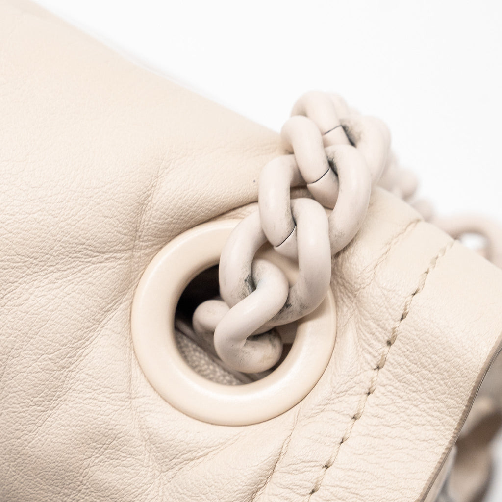 SALVATORE FERRAGAMO SMALL VIVA BOW SHOULDER BAG CREAM AND SHW