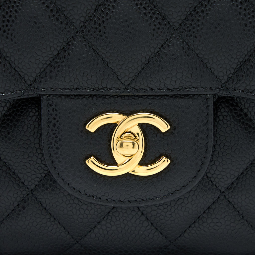 CHANEL JUMBO CLASSIC DOUBLE FLAP BAG CAVIAR BLACK GHW