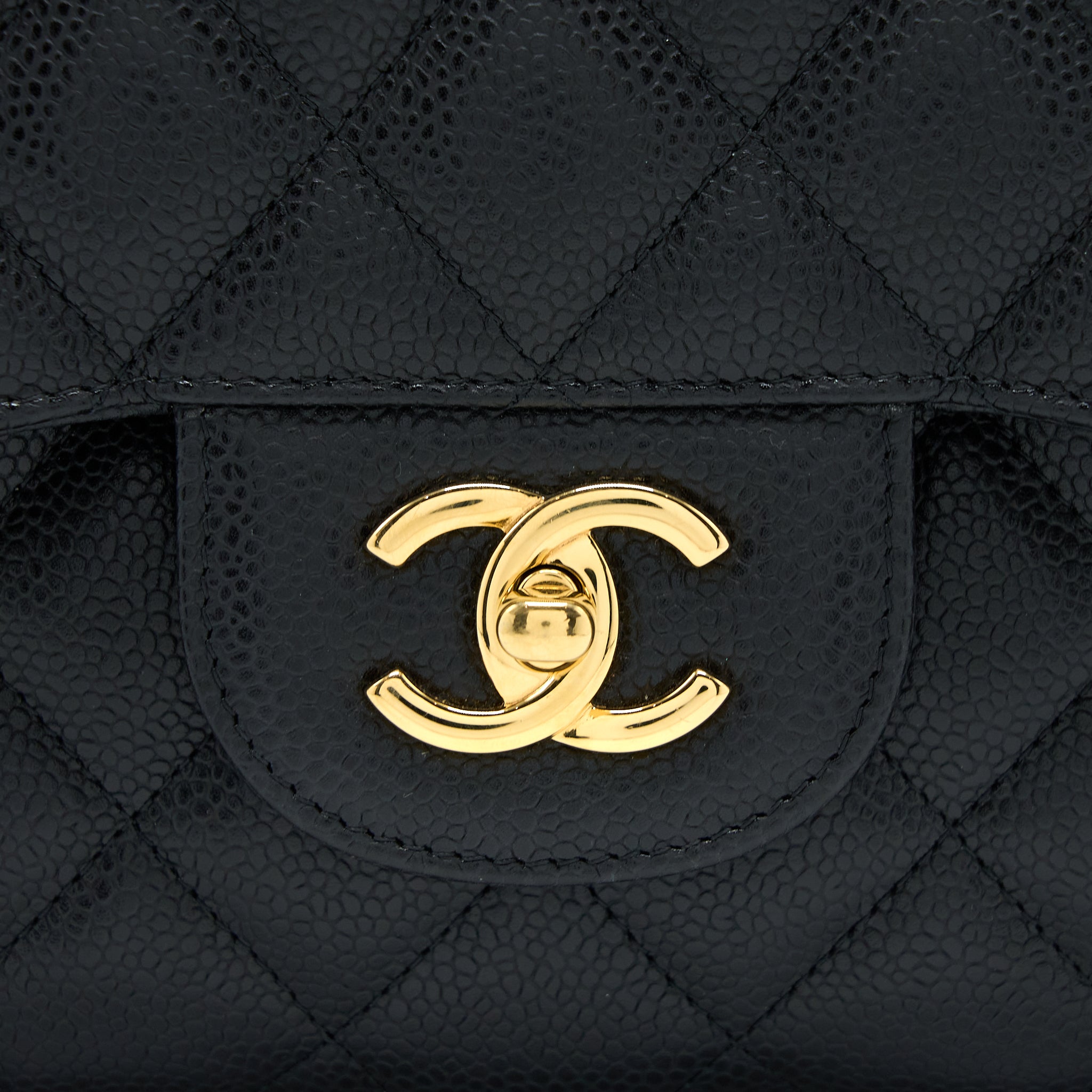 CHANEL JUMBO CLASSIC DOUBLE FLAP BAG CAVIAR BLACK GHW