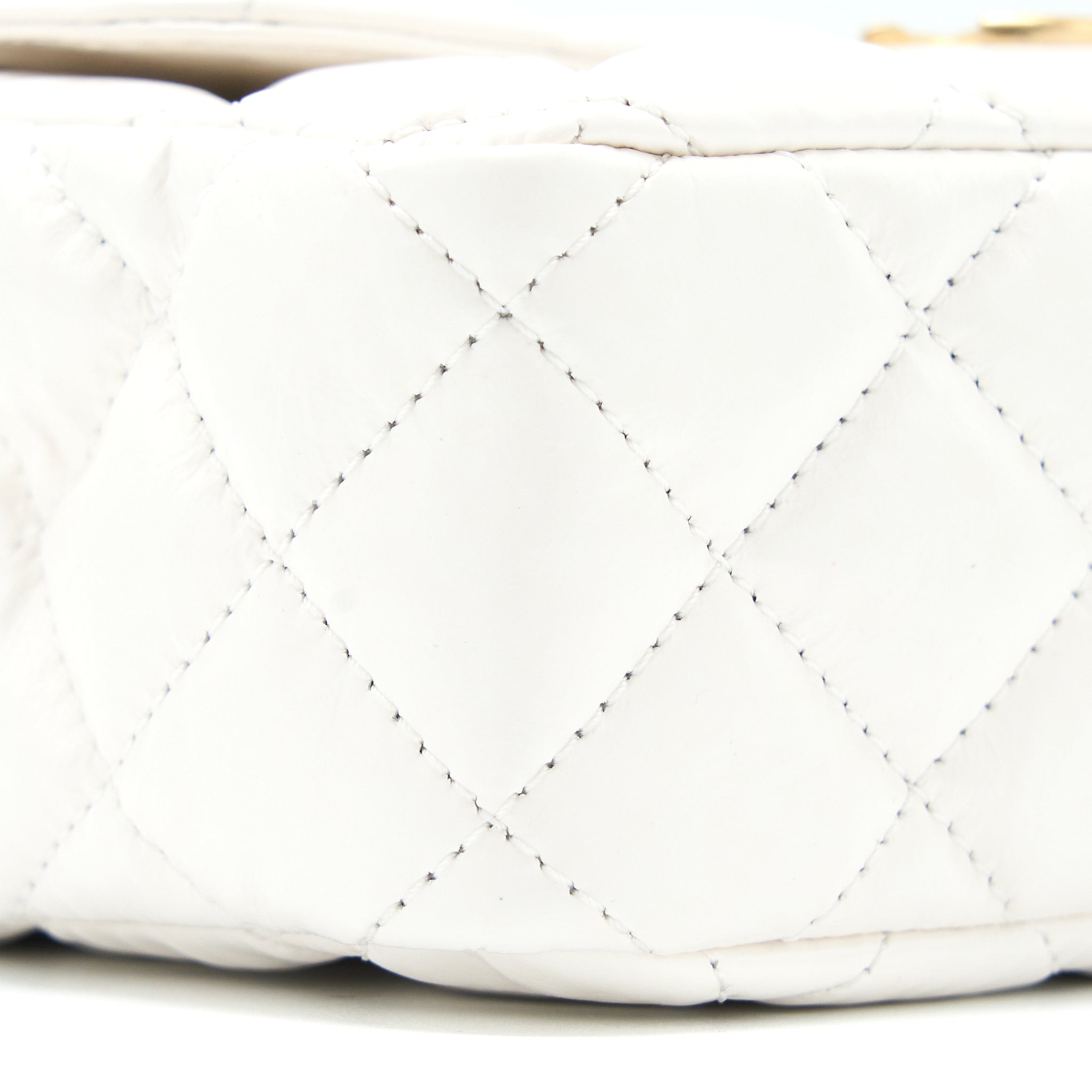 CHANEL 23C SMALL HOBO BAG SHINY CALFSKIN WHITE BRUSHED GHW (MICROCHIP)