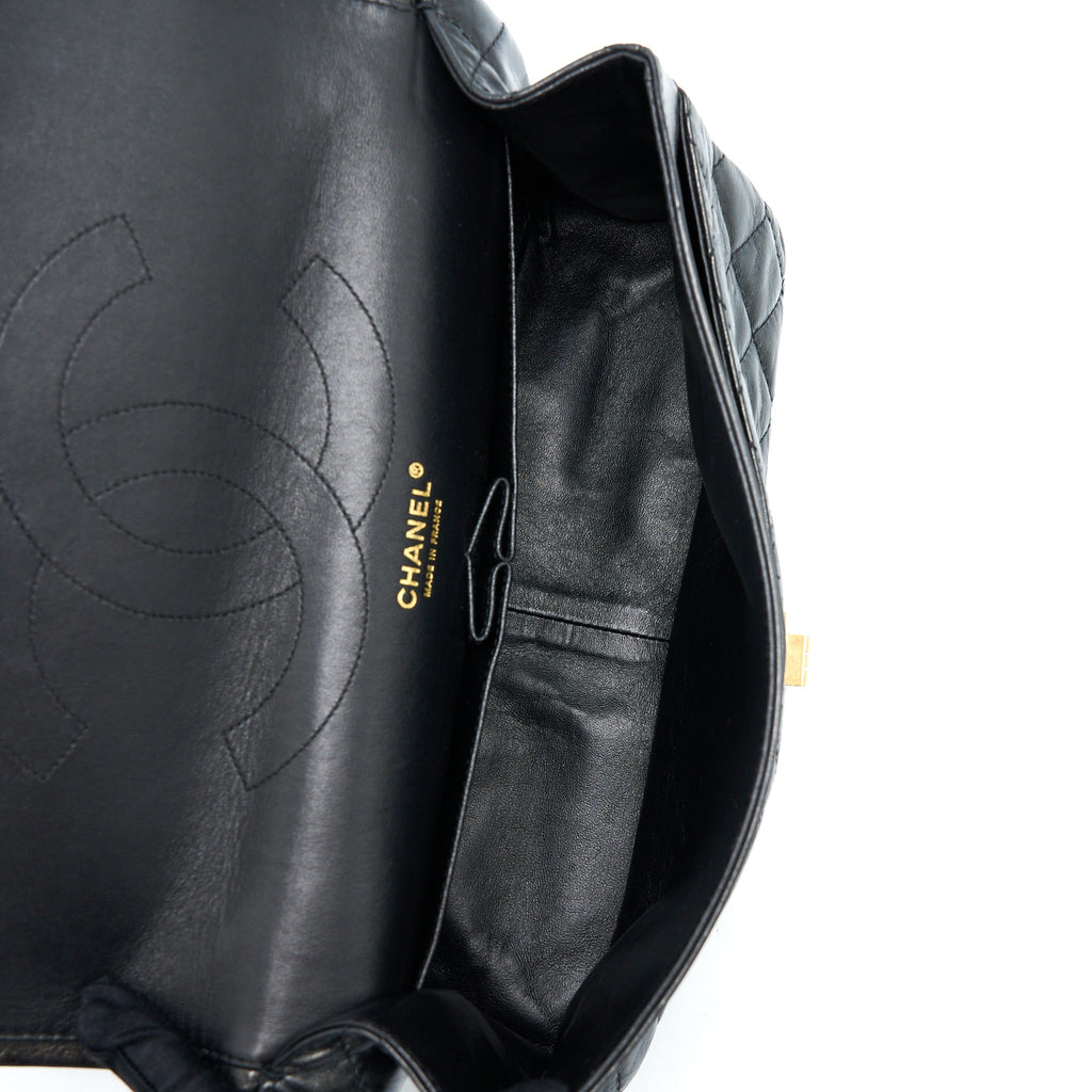 CHANEL 2.55 REISSUE 227 SHINY AGED CALFSKIN BLACK GHW