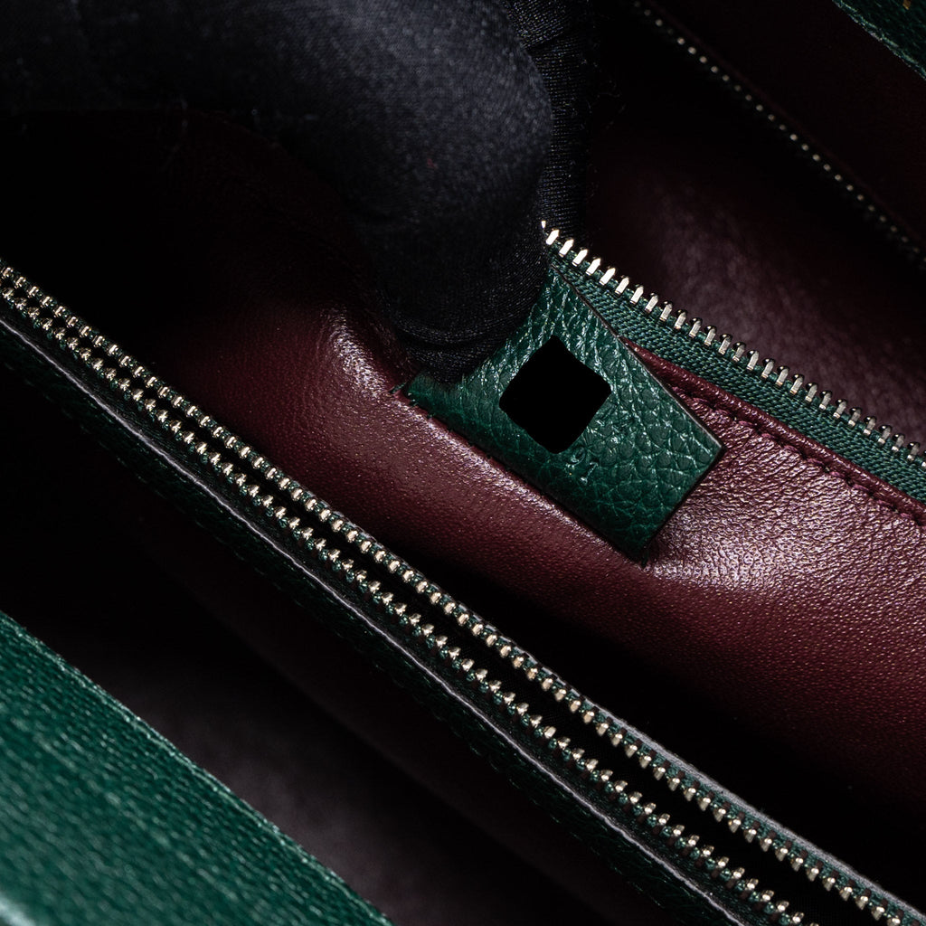 GUCCI TOP HANDLE ZUMI BAG CALFSKIN GREEN MULTICOLOUR HARDWARE
