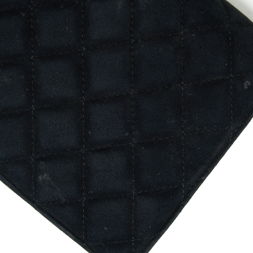 CHANEL QUILTED VELVET CC LOGO FLAP BAG BLACK LGHW