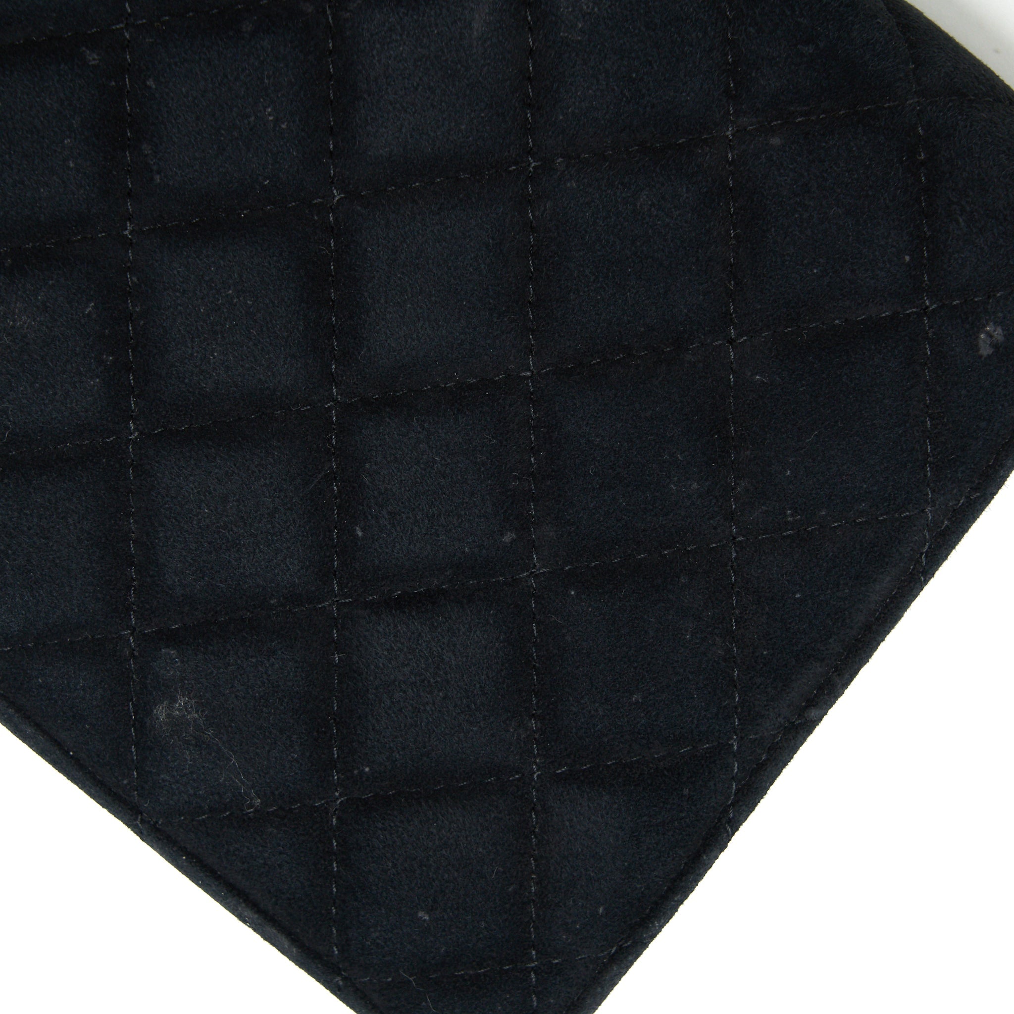 CHANEL QUILTED VELVET CC LOGO FLAP BAG BLACK LGHW
