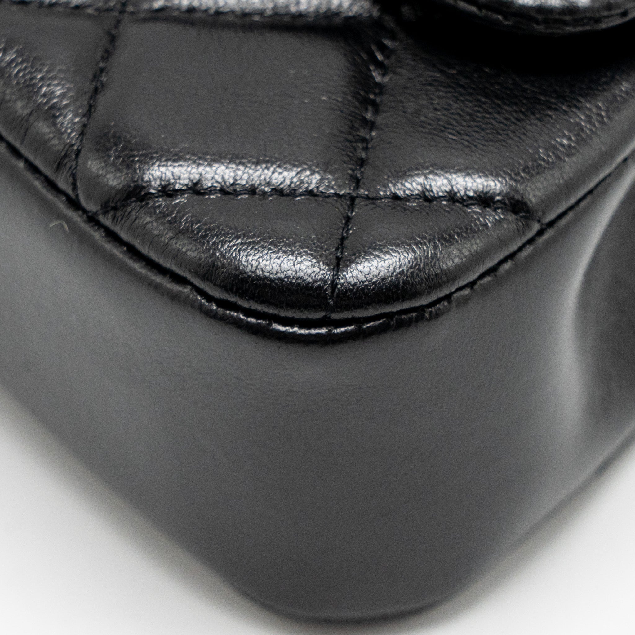CHANEL 25S MINI FLAP BAG LAMBSKIN BLACK GHW(MICROCHIP)
