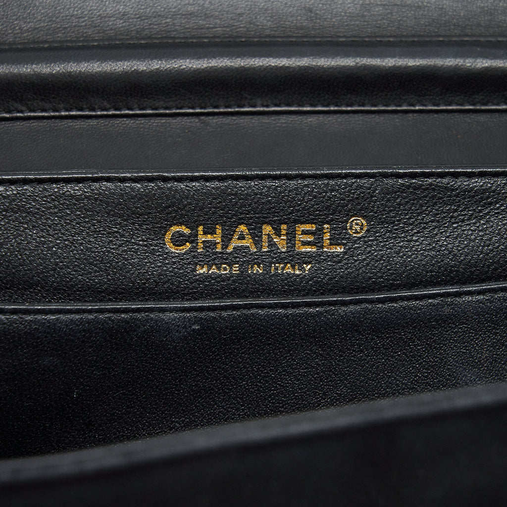 CHANEL QUILTED VELVET CC LOGO FLAP BAG BLACK LGHW