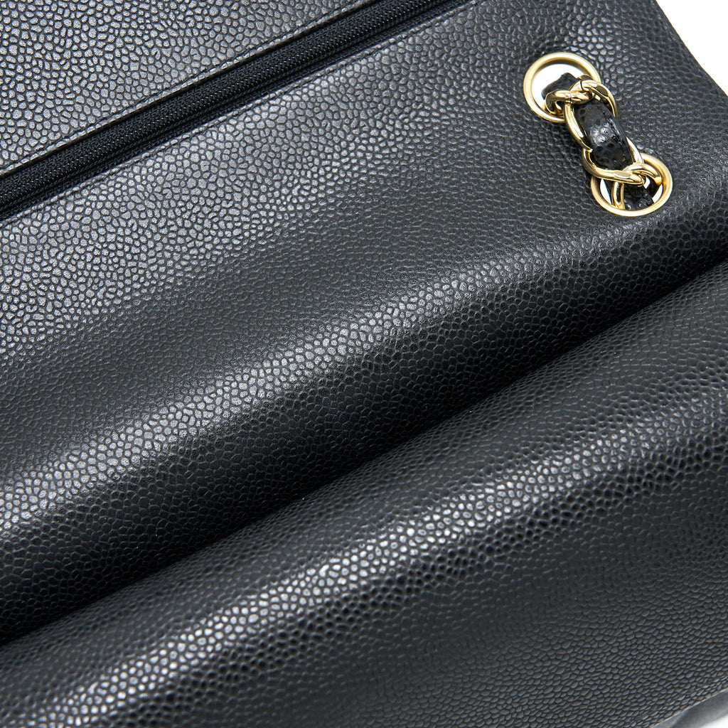 CHANEL JUMBO CLASSIC DOUBLE FLAP BAG CAVIAR BLACK GHW