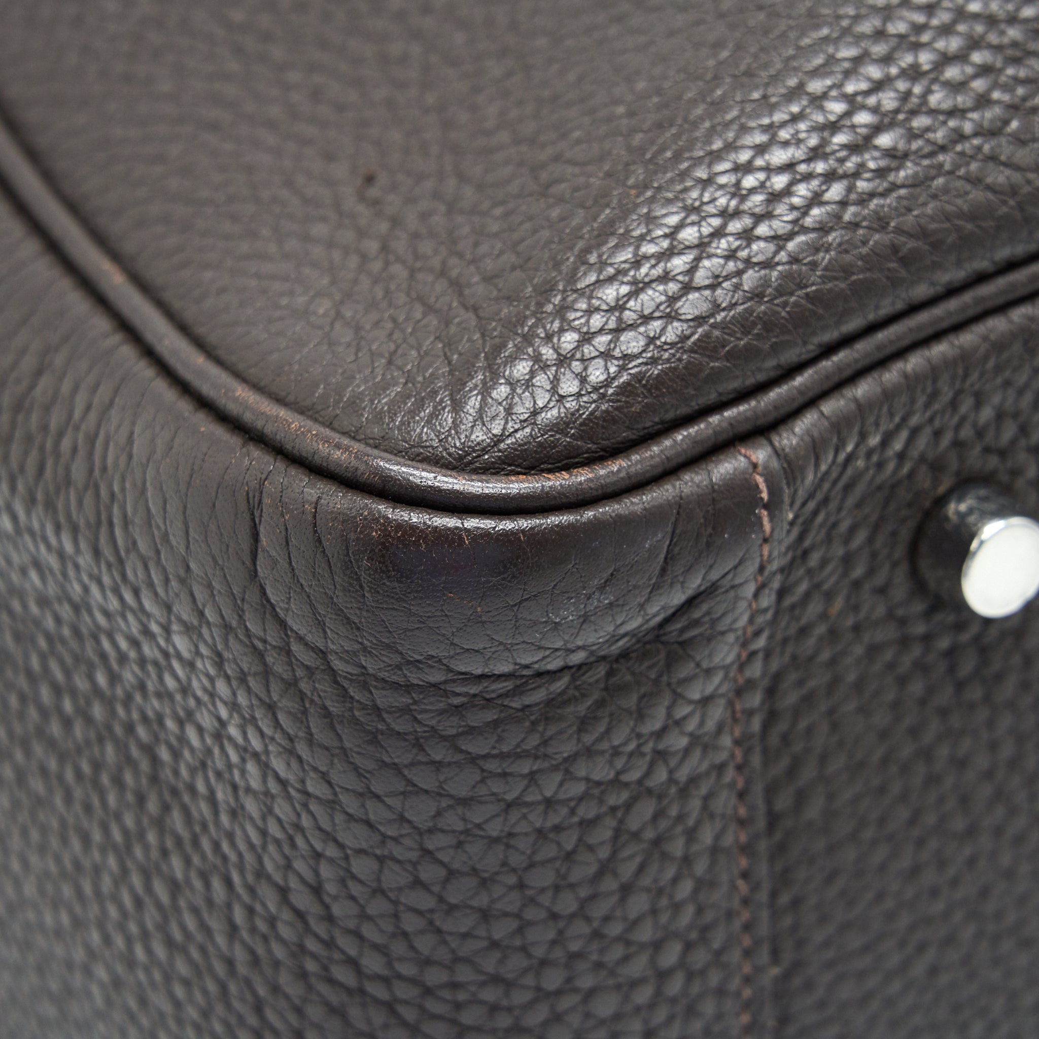 HERMES LINDY 34 CHOCOLATE WITH SHW