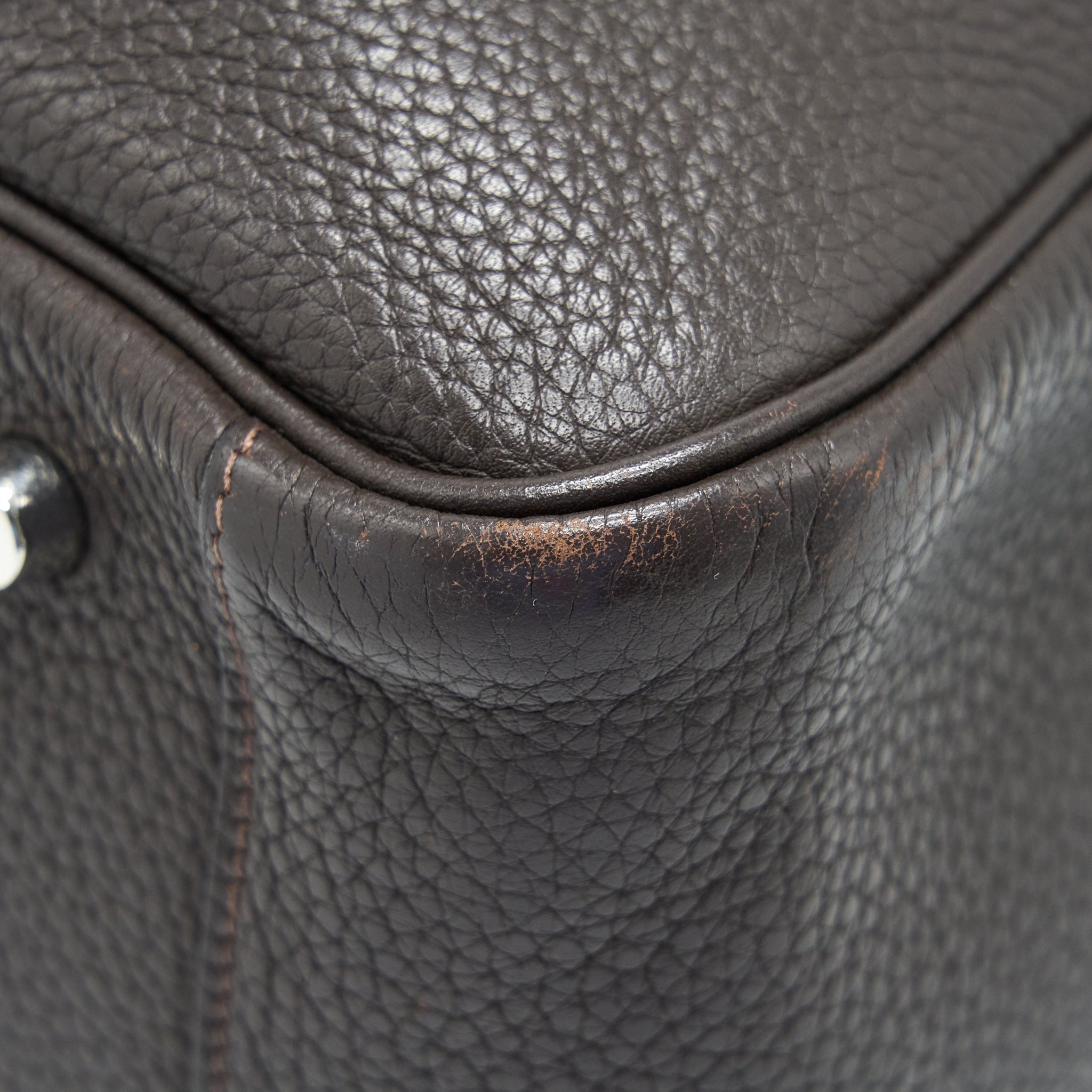 HERMES LINDY 34 CHOCOLATE WITH SHW