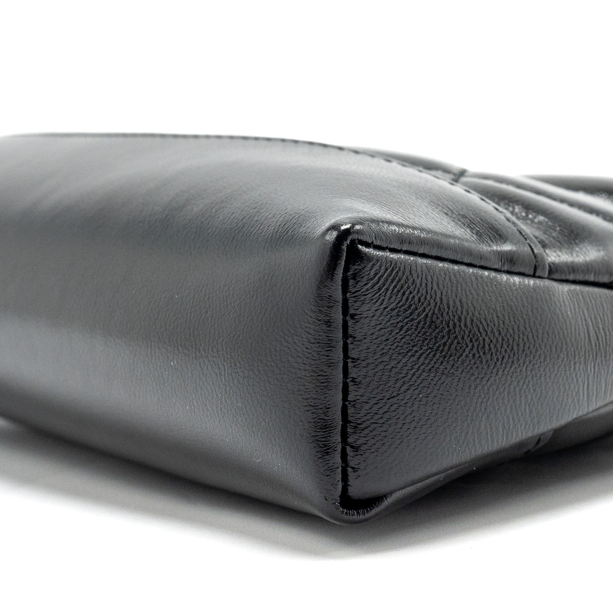 CHANEL MINI 31 CLUTCH WITH CHAIN SHINY LAMBSKIN BLACK LGHW (MICROCHIP)