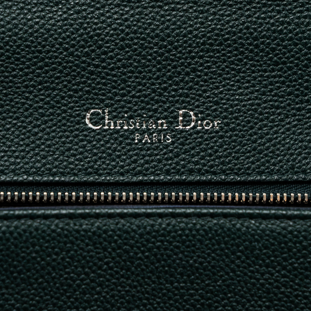 DIOR LARGE DIORAMA BAG GRAINED CALFSKIN DARK GREEN SHW