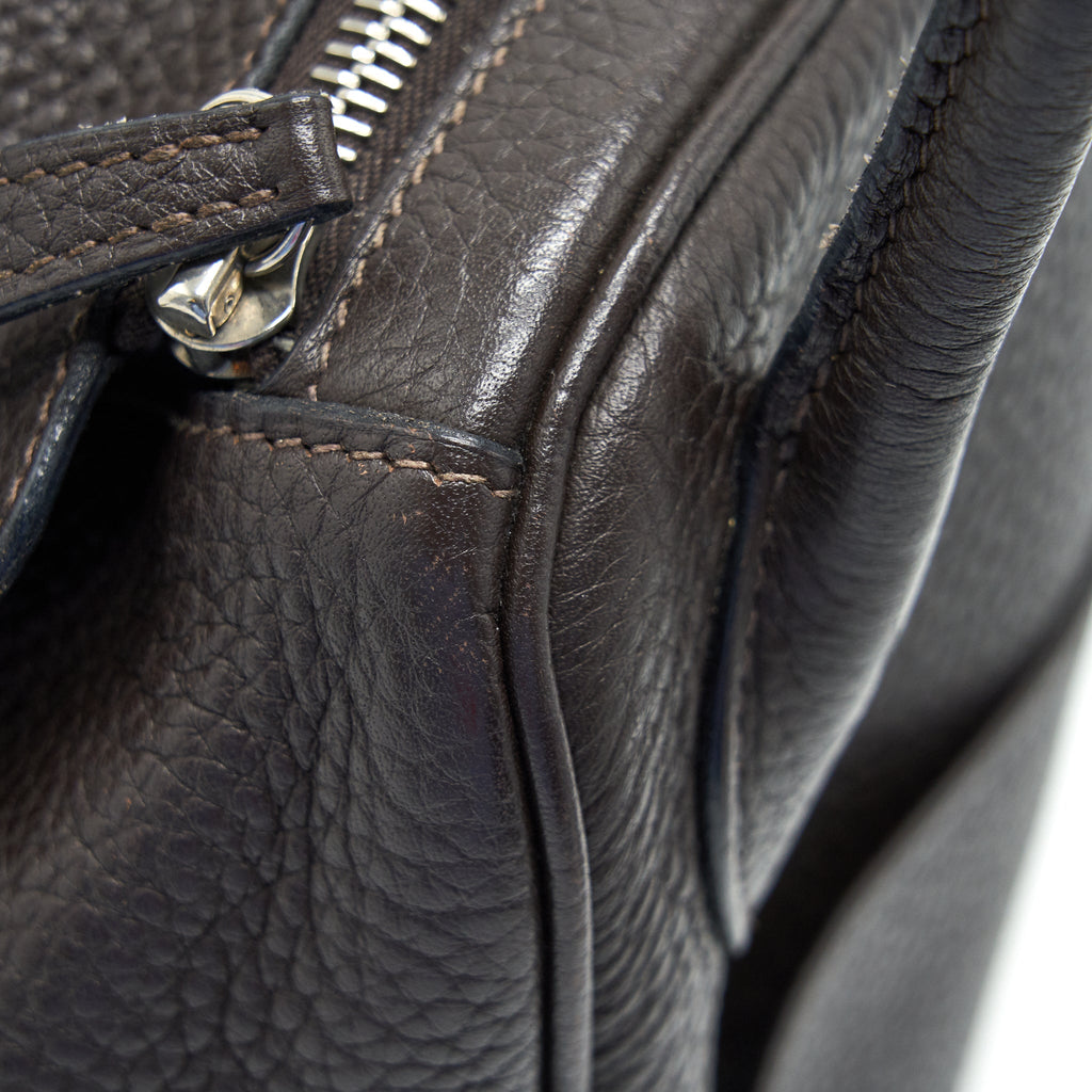 HERMES LINDY 34 CHOCOLATE WITH SHW