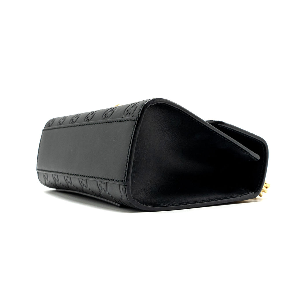 GUCCI PADLOCK CHAIN BAG CALFSKIN BLACK GHW