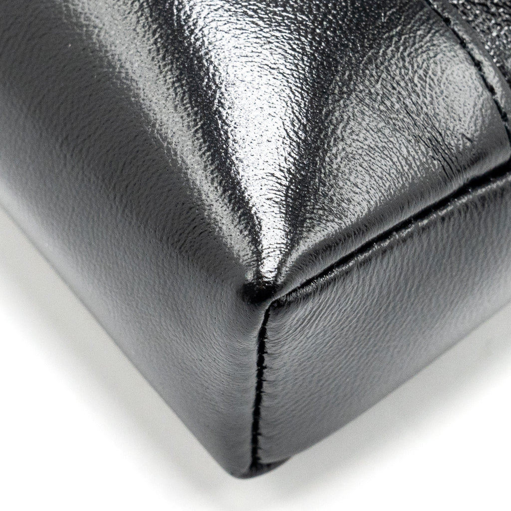 CHANEL MINI 31 CLUTCH WITH CHAIN SHINY LAMBSKIN BLACK LGHW (MICROCHIP)