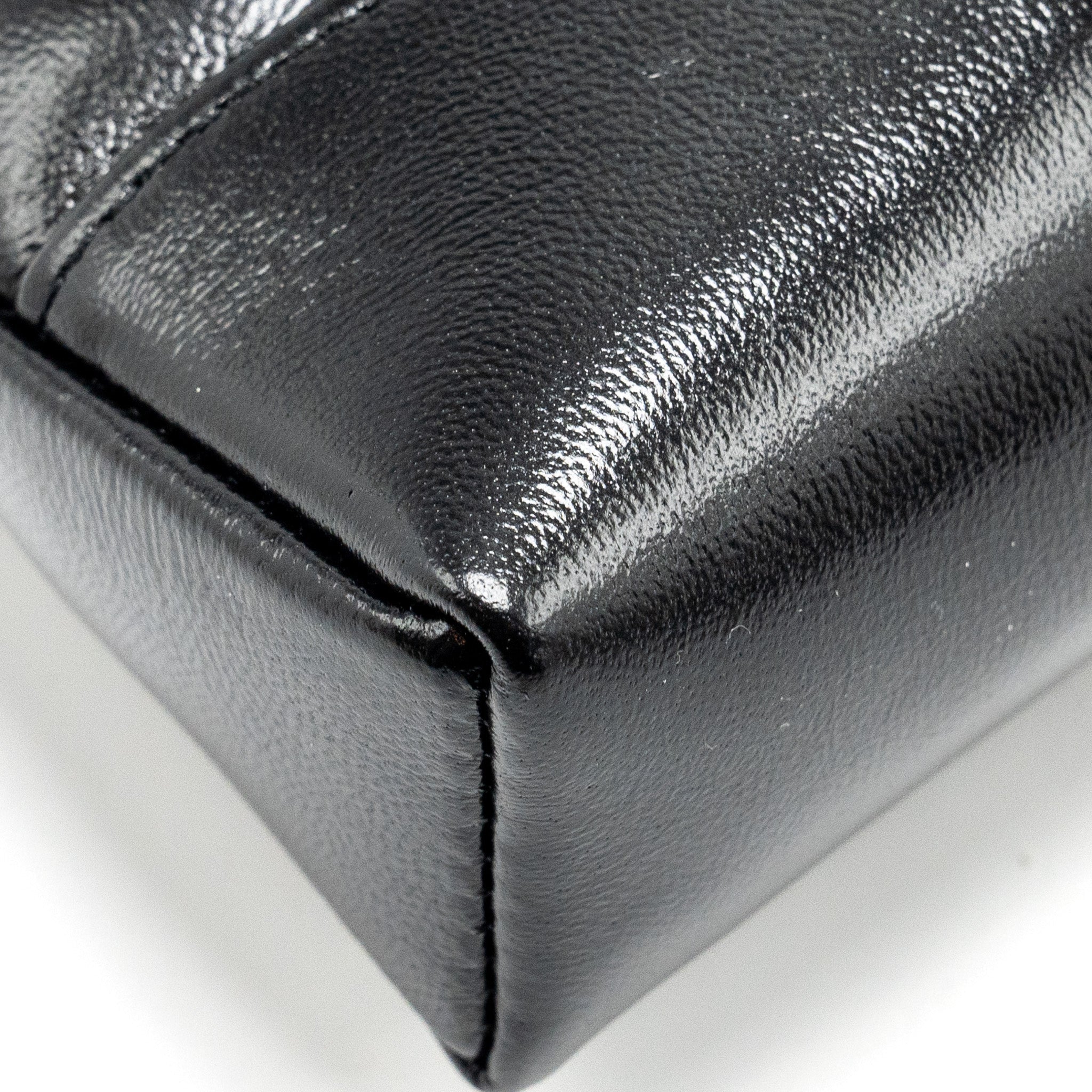 CHANEL MINI 31 CLUTCH WITH CHAIN SHINY LAMBSKIN BLACK LGHW (MICROCHIP)