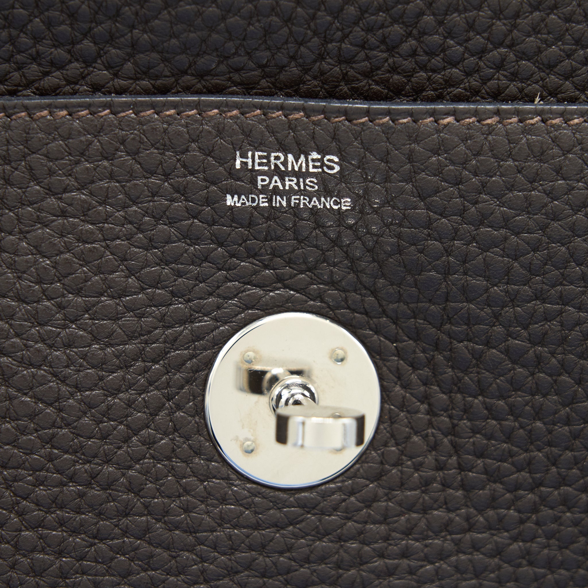 HERMES LINDY 34 CHOCOLATE WITH SHW