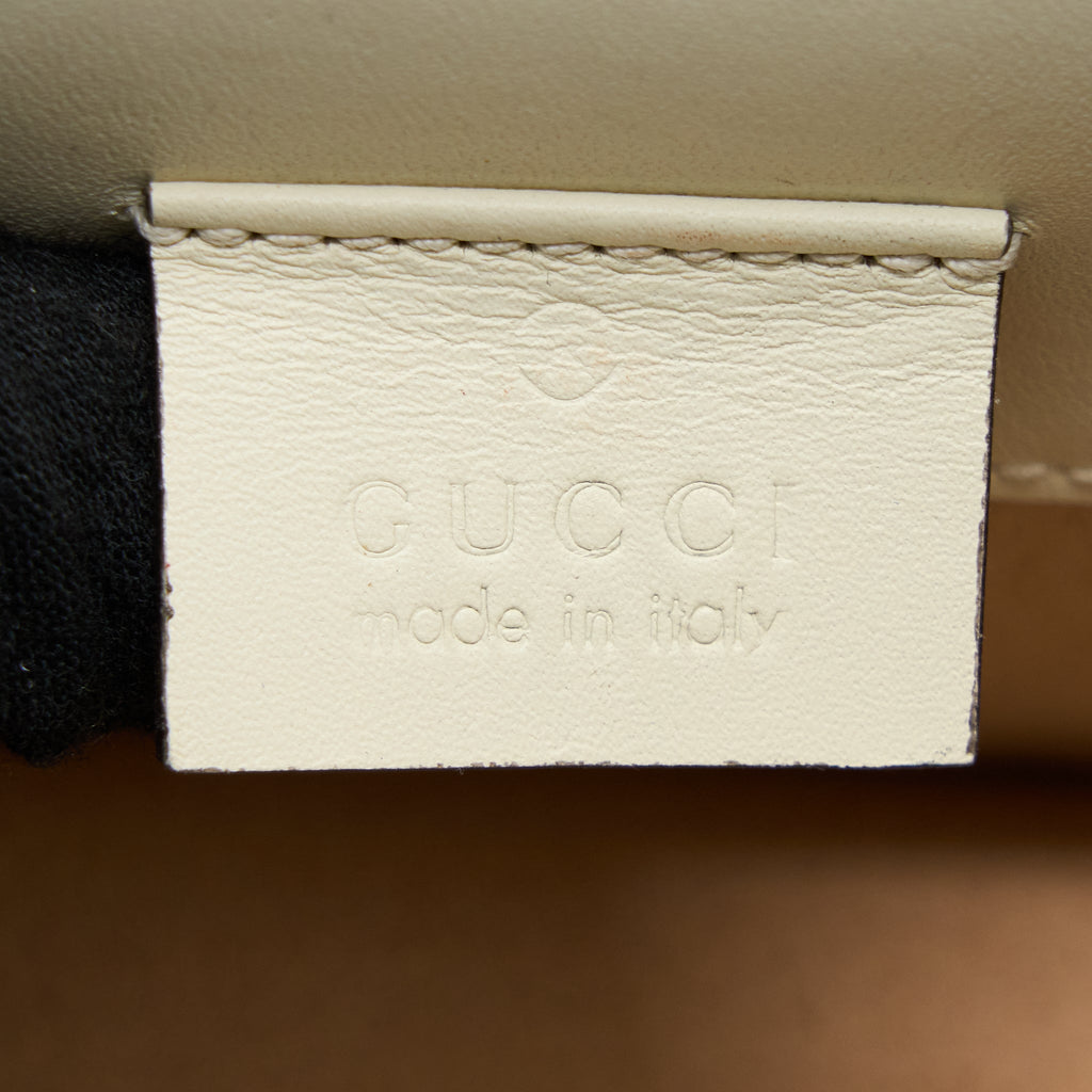 GUCCI SYLVIE MINI CHAIN BAG CALFSKIN WHITE GHW