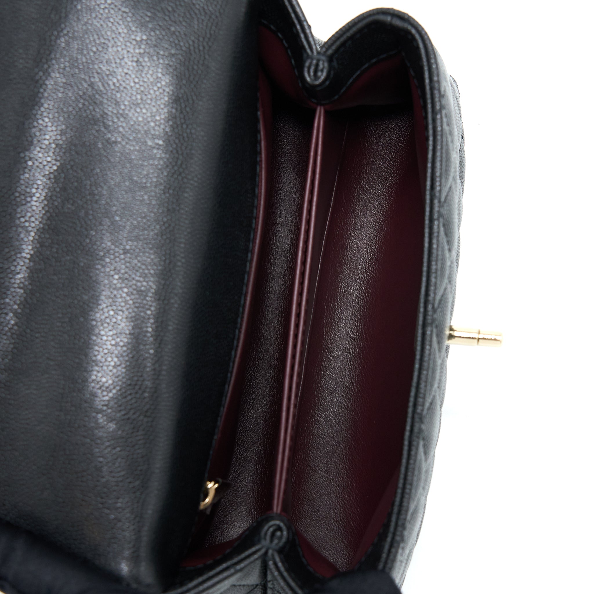 CHANEL SMALL COCO HANDLE FLAP BAG CAVIAR BLACK LGHW (MICROCHIP)