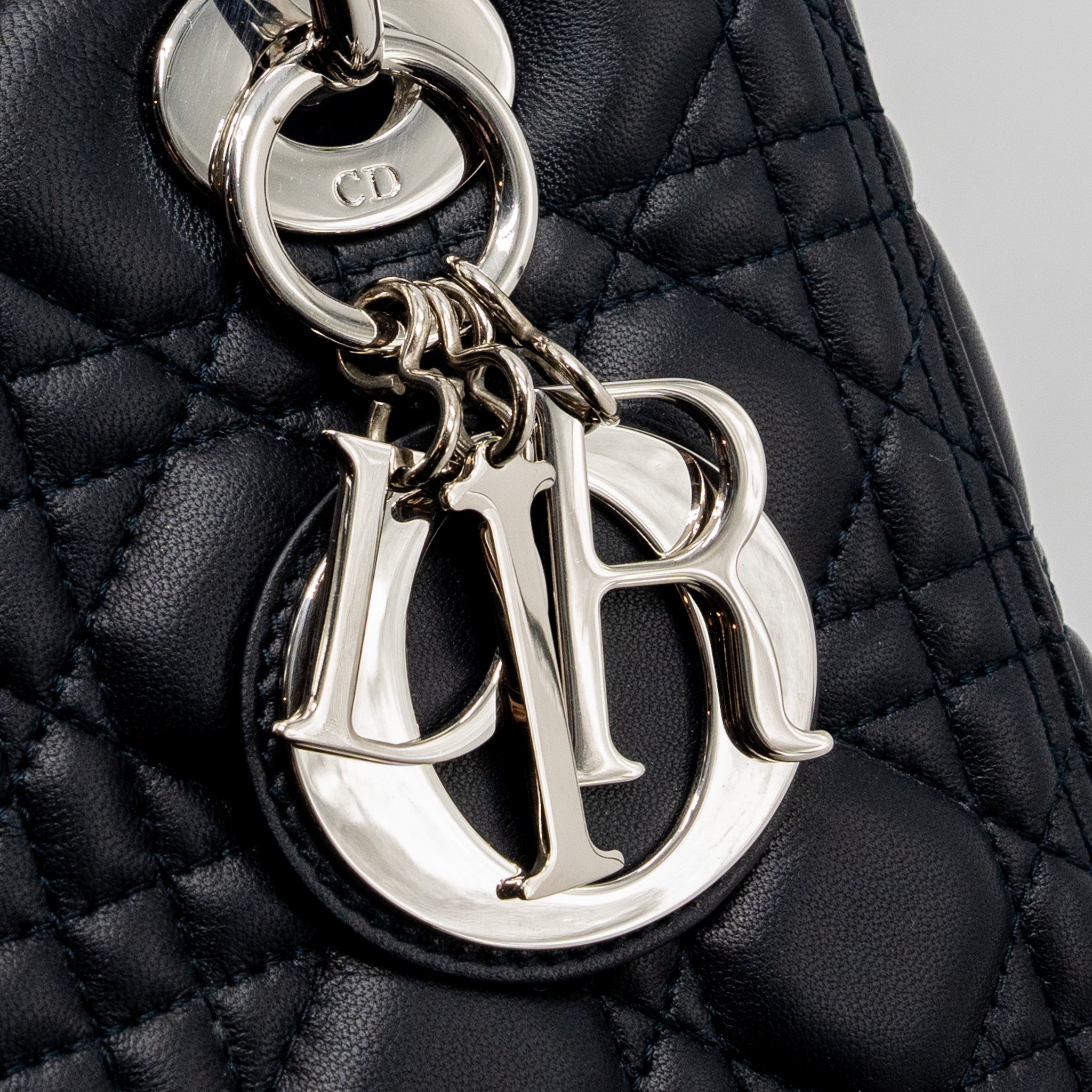DIOR MEDIUM LADY DIOR LAMBSKIN BLACK SHW