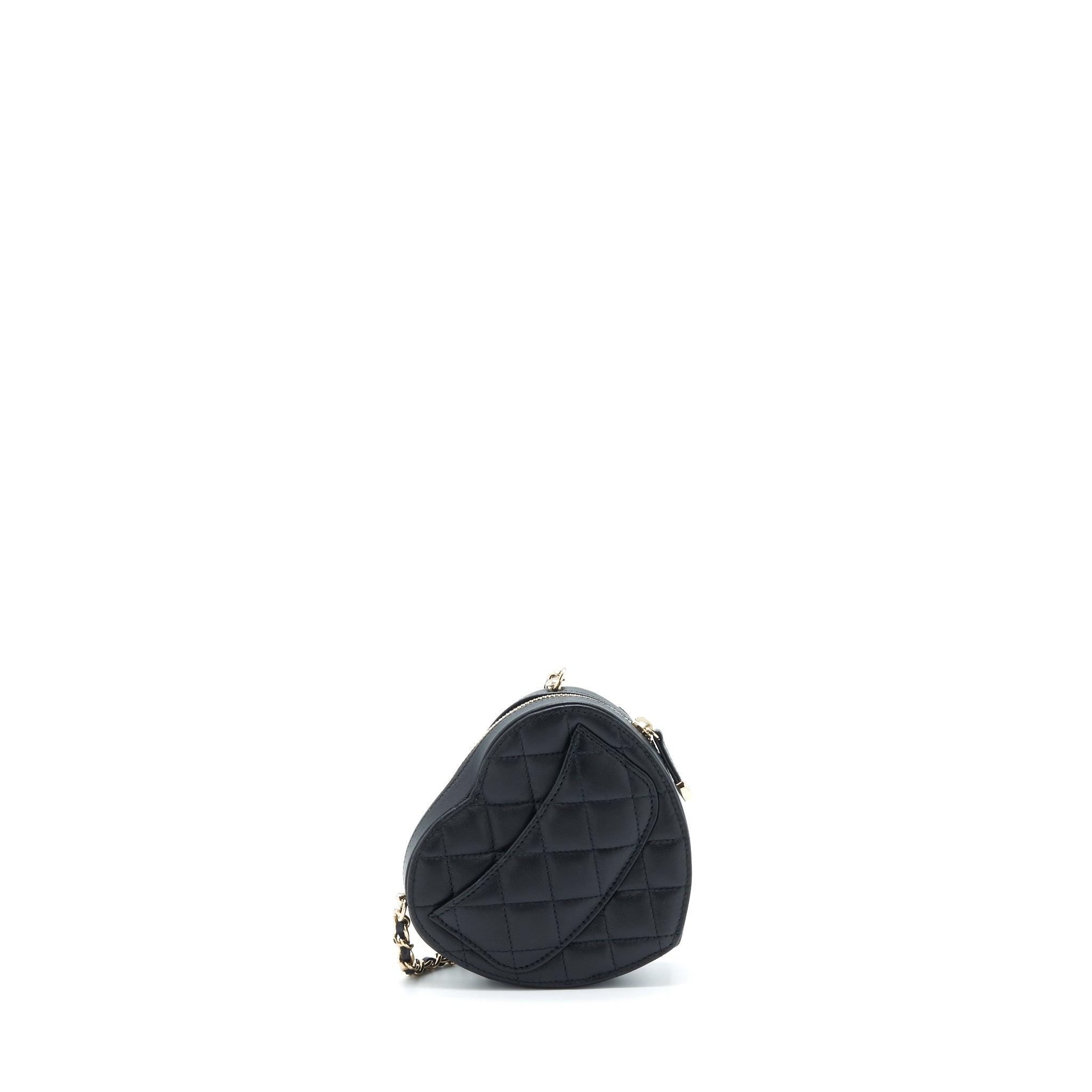 CHANEL 22S SMALL HEART BAG LAMBSKIN BLACK LGHW
