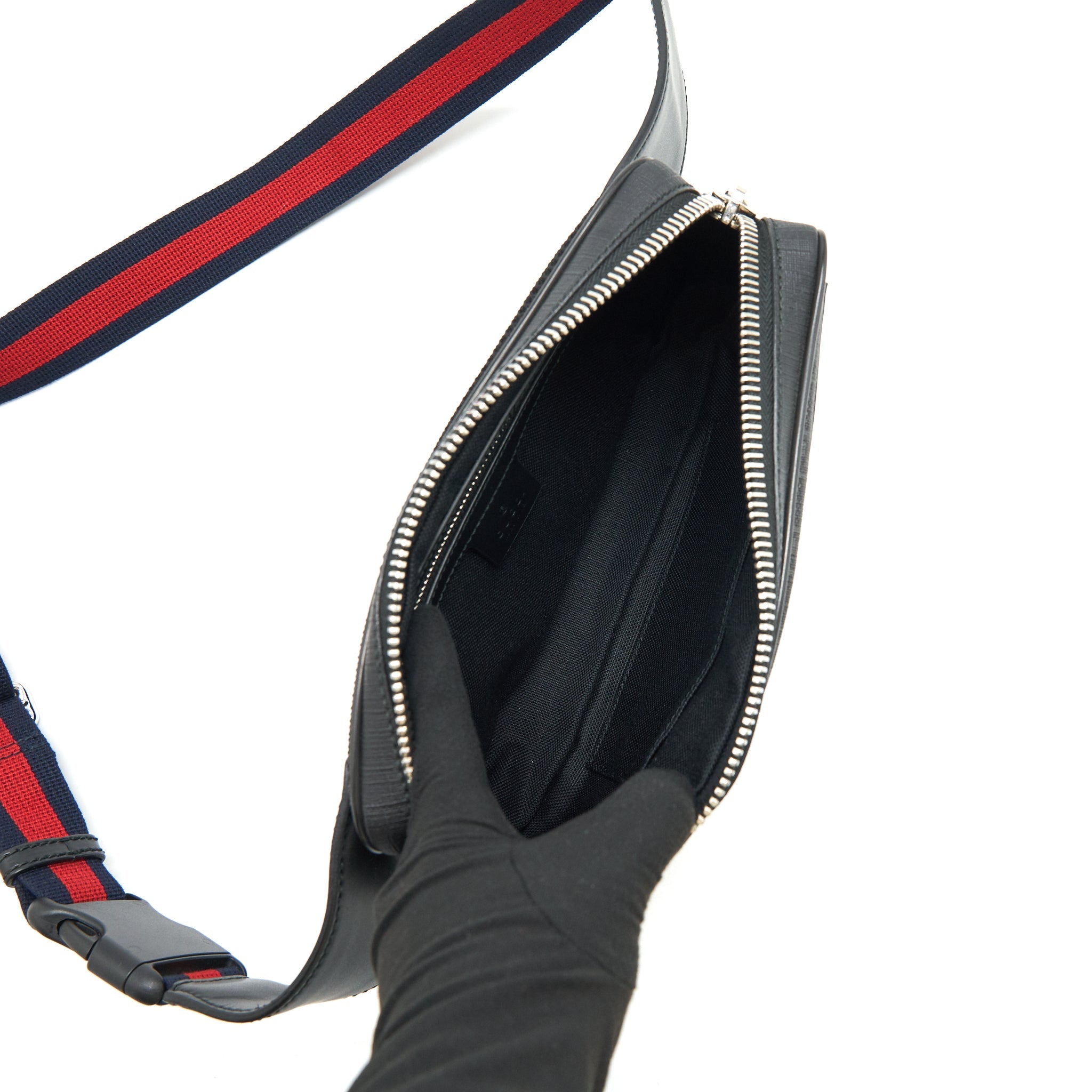 GUCCI GG SUPREME/ TIGER BELT BAG BLACK SHW