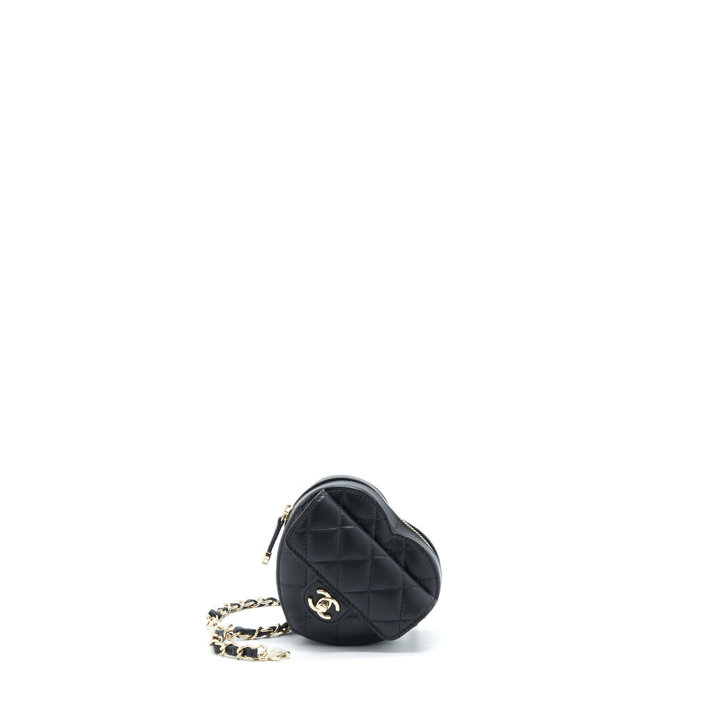 CHANEL 22S HEART BELT BAG LAMBSKIN BLACK LGHW