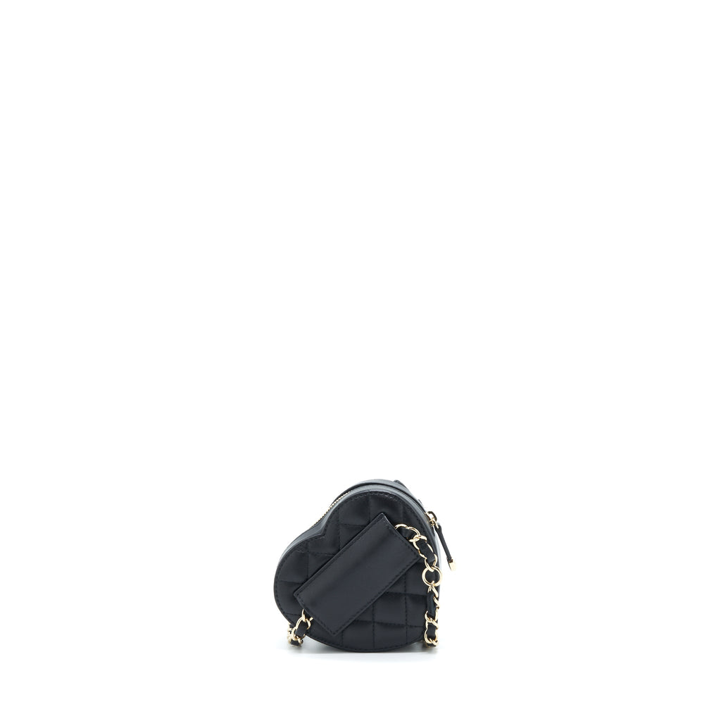 CHANEL 22S HEART BELT BAG LAMBSKIN BLACK LGHW