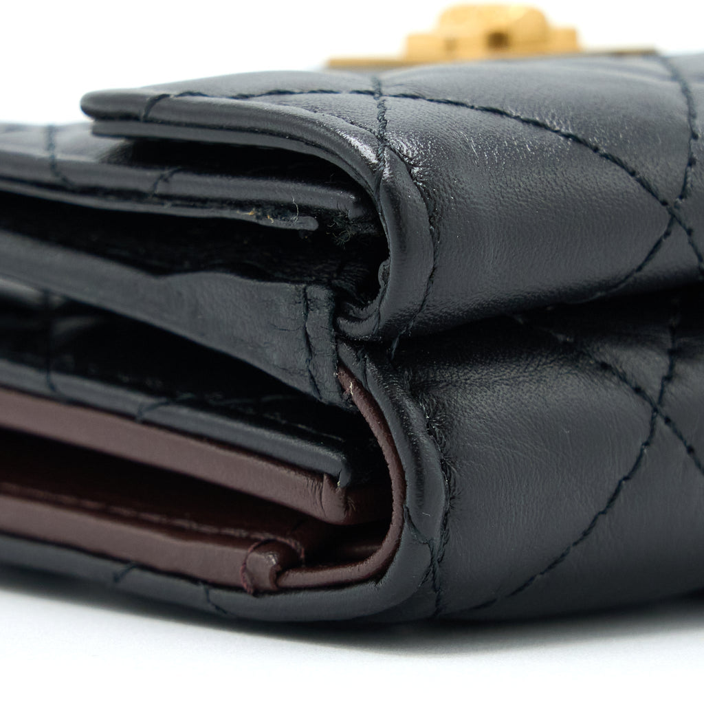 CHANEL REISSUE COMPACT WALLET CALFSKIN BLACK GHW