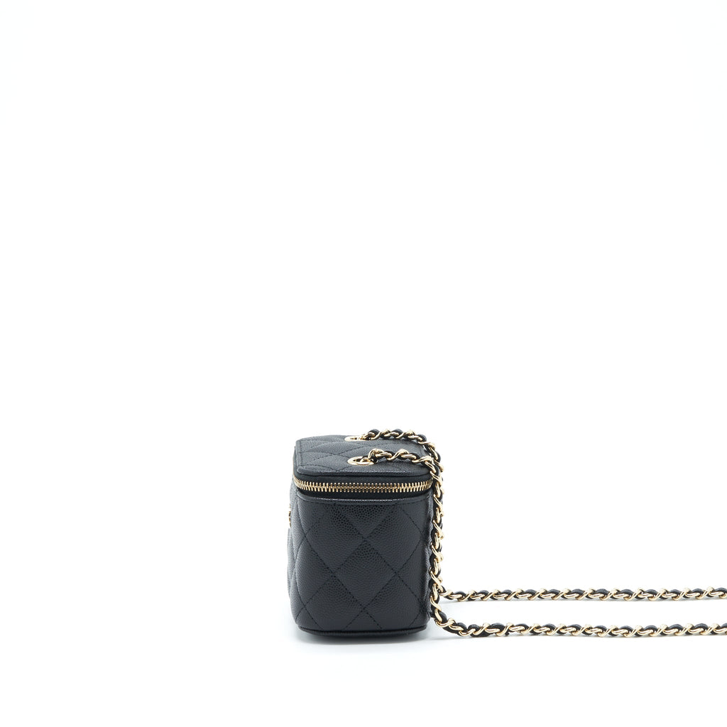 CHANEL MINI VANITY CASE CAVIAR BLACK LGHW