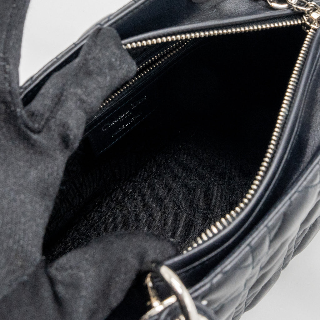DIOR MEDIUM LADY DIOR LAMBSKIN BLACK SHW