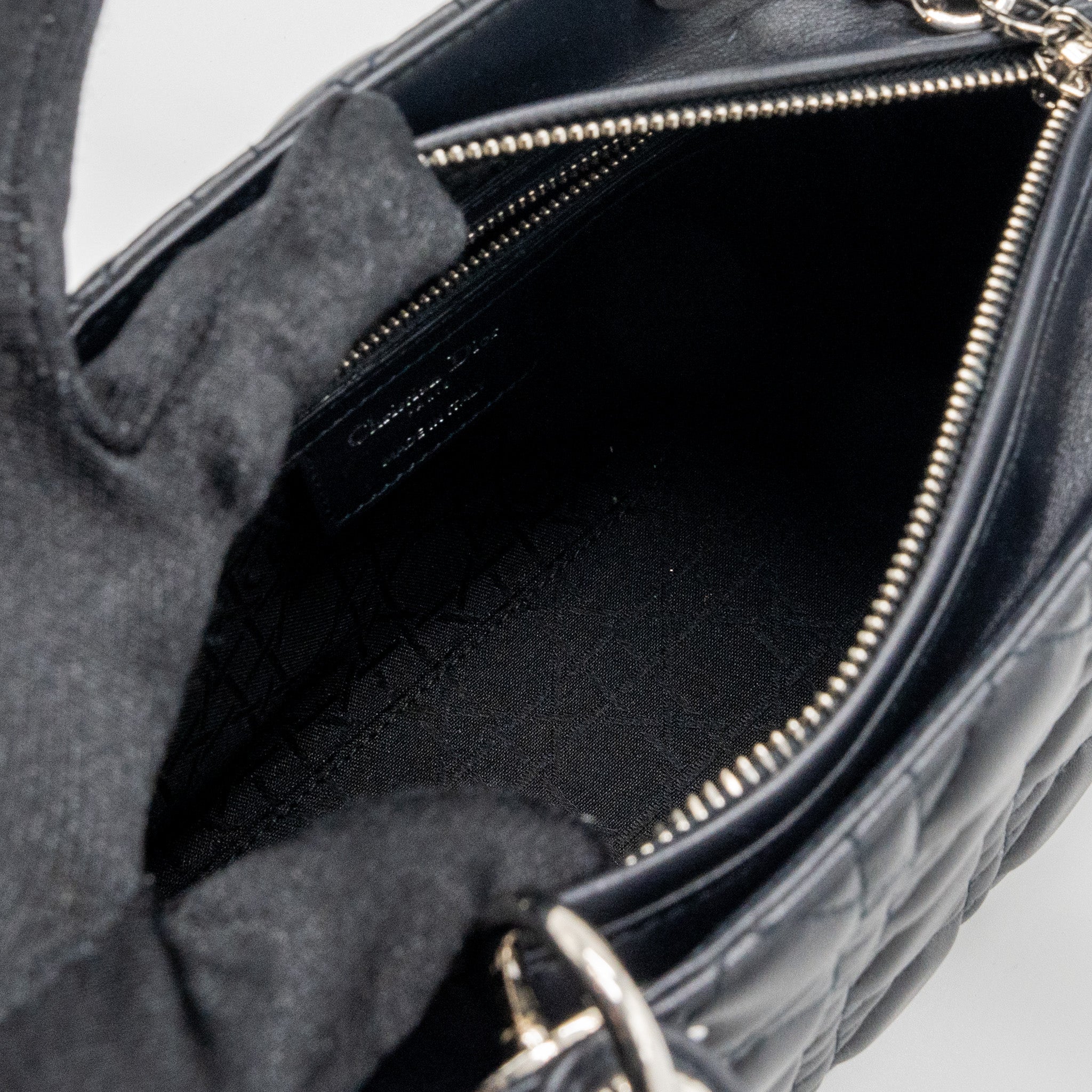 DIOR MEDIUM LADY DIOR LAMBSKIN BLACK SHW